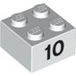 Brick 2 x 2 with Black "10" Print