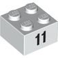 Brick 2 x 2 with Black "11" Print