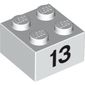 Brick 2 x 2 with Black "13" Print