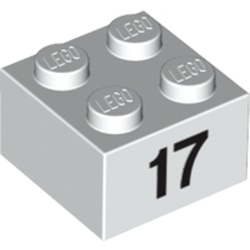 Brick 2 x 2 with Black "17" Print