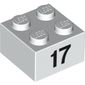 Brick 2 x 2 with Black "17" Print
