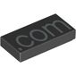 Tile 1 x 2 with Silver '.com' Print