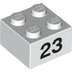 Brick 2 x 2 with Black "23" Print