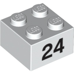 Brick 2 x 2 with Black "24" Print