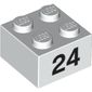Brick 2 x 2 with Black "24" Print
