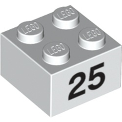 Brick 2 x 2 with Black "25" Print