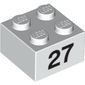 Brick 2 x 2 with Black "27" Print