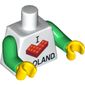 Torso I 'L Brick' LEGOLAND Print, Green Arms, Yellow Hands