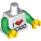 Torso I 'L Brick' CHICAGO Print, Green Arms, Yellow Hands