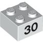Brick 2 x 2 with Black "30" Print