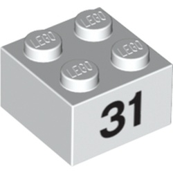 Brick 2 x 2 with Black "31" Print