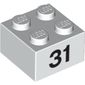 Brick 2 x 2 with Black "31" Print