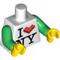 Torso I 'L Brick' NY Print, Green Arms, Yellow Hands