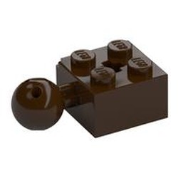 LEGO part  BRICK 2X2 W. BALL Ø 10.2 in Dark Brown