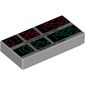 Tile 1 x 2 with Red '01 28 1958', Green '10 26 1985', Black 'DESTINATION TIME' and 'PRESENT TIME' Print