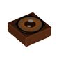 Tile 1 x 1 with Dark Tan and Orange Ent Eye Print