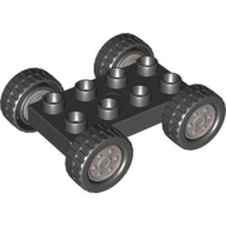 LEGO part WHEEL BASE 2X4 26,8, W/ WHEEL in Black