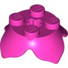 Dark Pink Plant, Leaves, Round 2 x 2 x 2/3 with + Axle Hole and 4 Leaf Extensions
