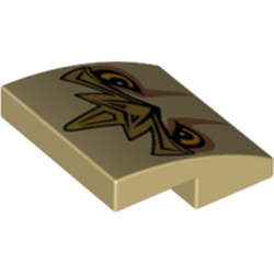 Slope Curved 2 x 2 x 2/3 with Lion Legend Beast Eyes and Crest Print