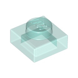 LEGO part 10028554 PLATE 1X1 in Transparent Light Blue/ Trans-Light Blue