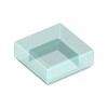 Trans-Light Blue Tile 1 x 1 with Groove