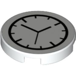 LEGO part 10080269 FLAT TILE 2X2 ROUND - WATCH in White