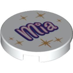 Tile Round 2 x 2 with 'Mia' and Gold Star Print