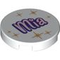 Tile Round 2 x 2 with 'Mia' and Gold Star Print