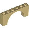 Tan Brick Arch 1 x 6 x 2 - Thin Top without Reinforced Underside [New Version]