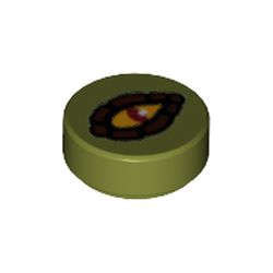 Tile Round 1 x 1 with Chima Crocodile Eye Print
