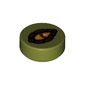 Tile Round 1 x 1 with Chima Crocodile Eye Print