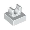 White Tile Special 1 x 1 with Clip with Rounded Edges