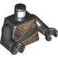 Torso Robe with Gold Buckles and Earth Power Emblem Print, Black Arms and Hands