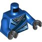 Torso Robe with Silver Buckles and Lightning Power Emblem Print, Blue Arms, Black Hands