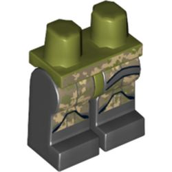 Hips and Black Legs with Camouflage Armor Print