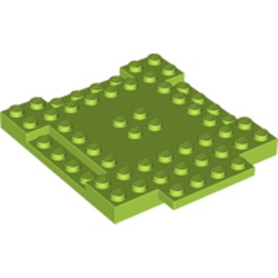 LEGO part 10015624 PLATE 8X8X6,4, 3 CUT OUT, 1 WING in Bright Yellowish Green/ Lime