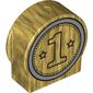 Duplo Brick 1 x 3 x 2 Round Top, Cut Away Sides with '1' and Two Stars Print