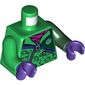 Torso, Odd Arms, Jacket with Zipper, Question Marks and Dark Purple Scarf Print, Left Dark Green Arm, Right Green Arm, Dark Purple Hands