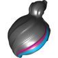 Hair Ponytail Off-center with Magenta and Medium Azure Stripes Print (Wyldstyle)