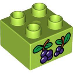 Duplo Brick 2 x 2 with Berries on Sprigs Print