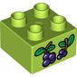 Duplo Brick 2 x 2 with Berries on Sprigs Print