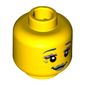 Minifig Head Marsha (Mermaids), Silver Lips, Mermaid Scales and Long Eyelashes Print [Hollow Stud]