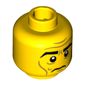 Minifig Head Abraham Lincoln, Eyebrows, Cheek Lines, White Pupils Print [Hollow Stud]