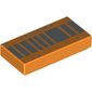 Tile 1 x 2 with Silver Stripes, 'CALIFORNIA', '20', '15' and '136113 9 66' License Plate Print