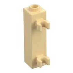 LEGO part  BRICK 1X1X3 W. 2 GRIP in Brick Yellow/ Tan