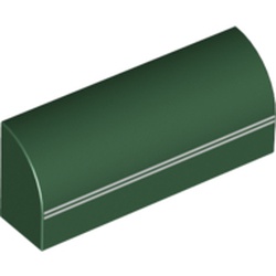 Brick Curved 1 x 4 x 1 1/3 No Studs with Twin White Line Speed Stripe Print