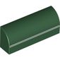 Brick Curved 1 x 4 x 1 1/3 No Studs with Twin White Line Speed Stripe Print