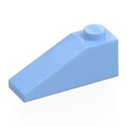LEGO part  ROOF TILE 1X3/25° in Light Royal Blue/ Bright Light Blue