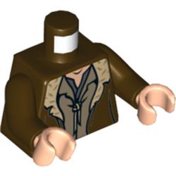 Torso Coat with Tan Fur Trim and 2 Shirts Print, Dark Brown Arms, Light Nougat Hands