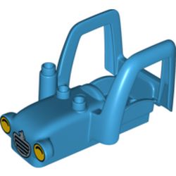 Duplo Tractor Body with 2 Studs, Exhaust Pipe, and Radiator with Rabbit and Yellow Headlights Print